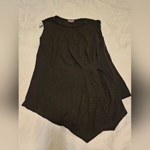 Vince Black Sleeveless Asymmetrical Top